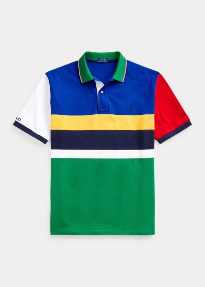 Men's Polo Ralph Lauren Color-Blocked Mesh Polo Shirts | 823170TYP